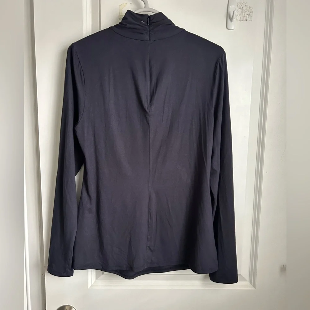 Elie Tahari Keilani Mock Neck Twist Long Sleeve - Picture 3 of 4